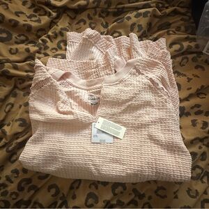 AE Big Hug Notch Neck Waffle Sweatshirt